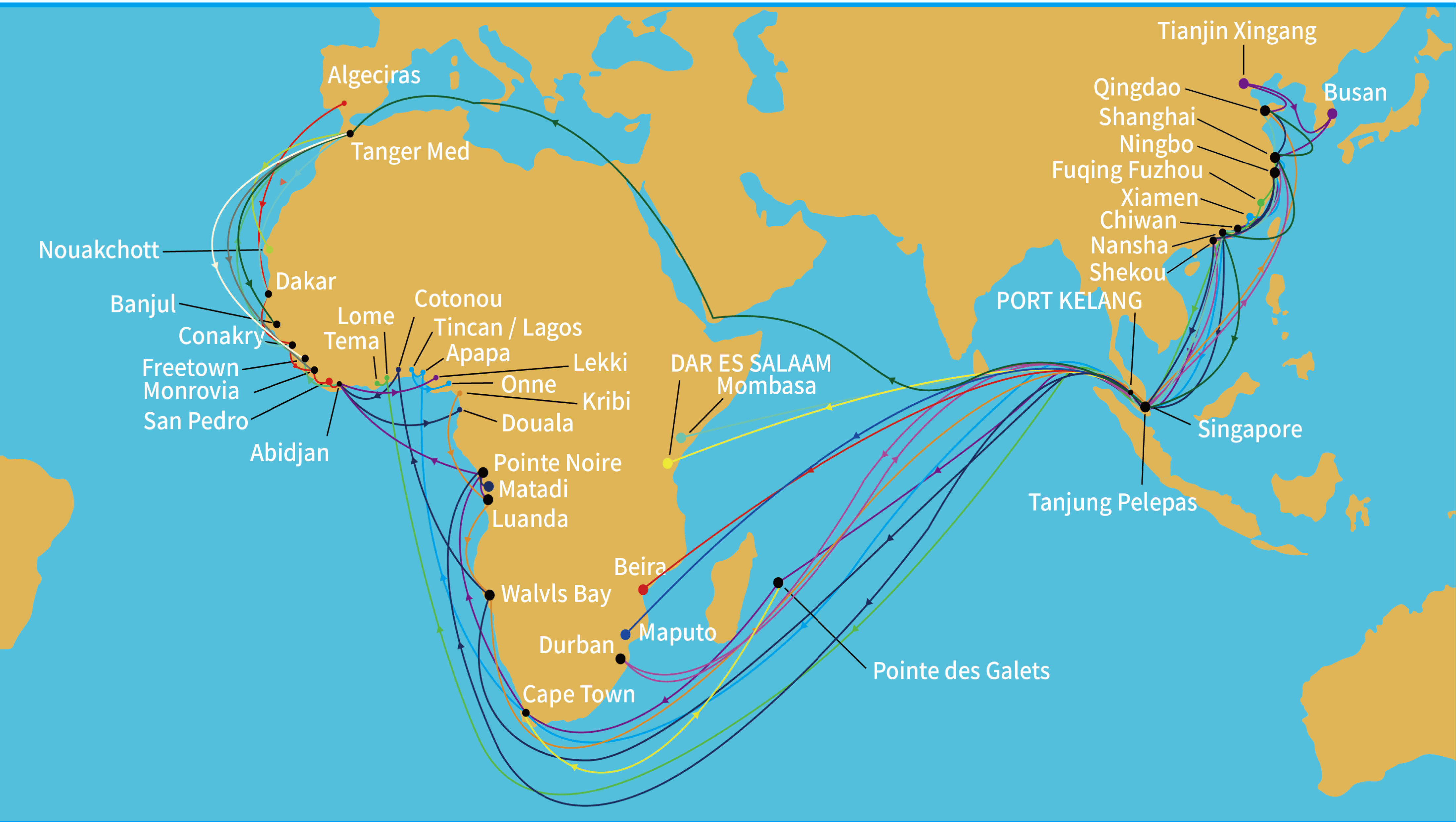 2026 Kina-Afrika sjøfraktindeks v5 | 46 porter FCL/LCL/Break Bulk Q3